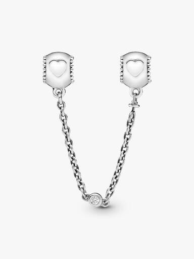 Embossed Hearts Safety Chain Clip Charm