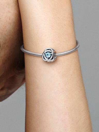 March Birthstone Eternity Circle Charm