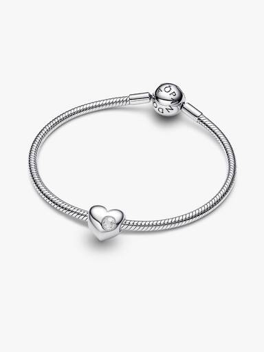 Engravable April Birthstone Heart Charm