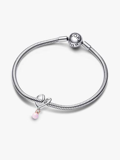 Mum Two-tone Wrapped Heart Charm