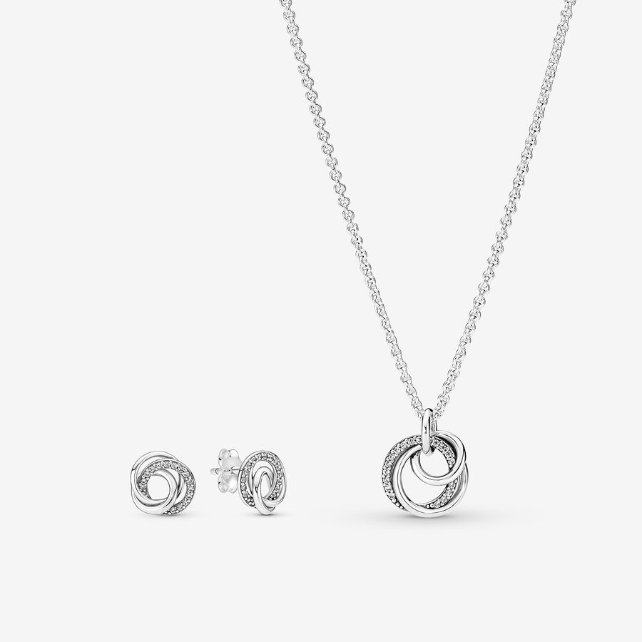 Family Always Encircled Necklace and Earrings Gift Set image number 0