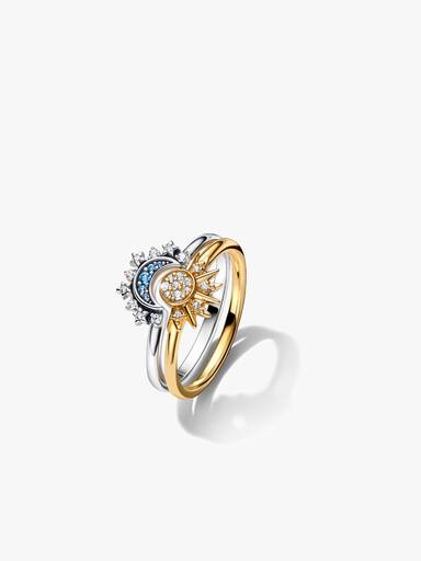 Celestial Sun & Moon Ring Set