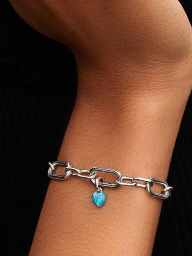 Turquoise-coloured Heart Mini Dangle Charm