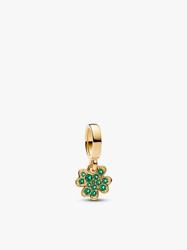 Gold Lucky Clover Bracelet and Charm Gift Set