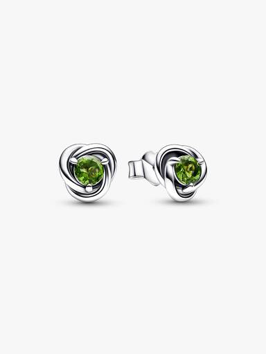 August Birthstone Eternity Circle Stud Earrings