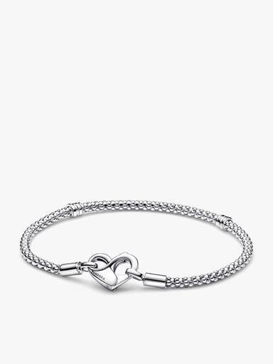 Pandora Moments Studded Chain Bracelet & Heart Charm Set