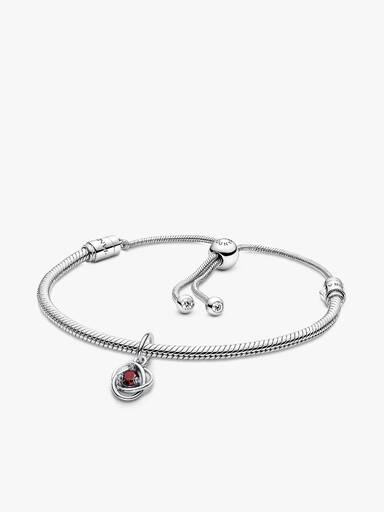 January Eternity Circle Dangle Charm Bracelet Set