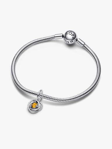 November Birthstone Eternity Circle Dangle Charm