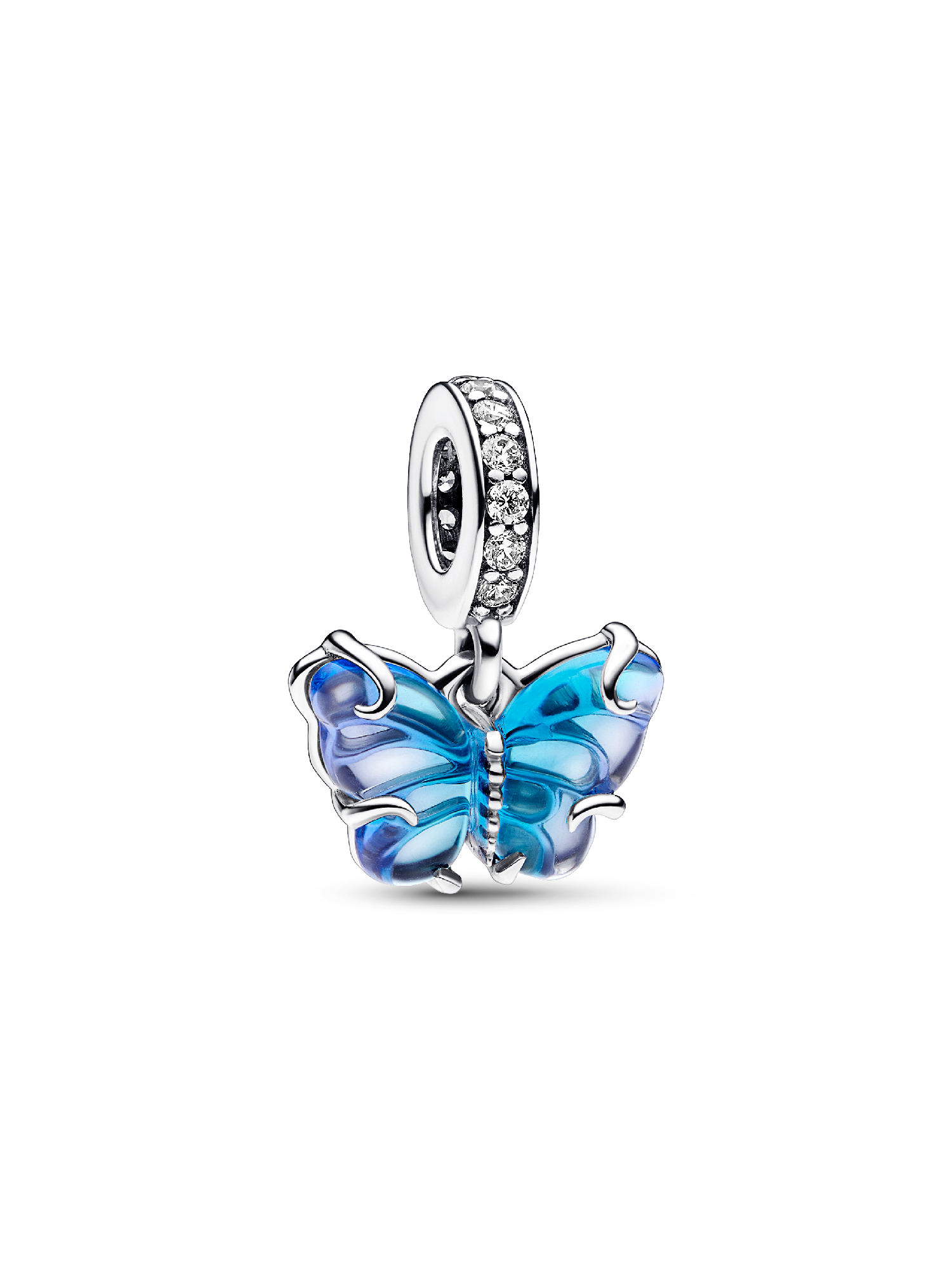 Blue Murano Glass Butterfly Dangle Charm