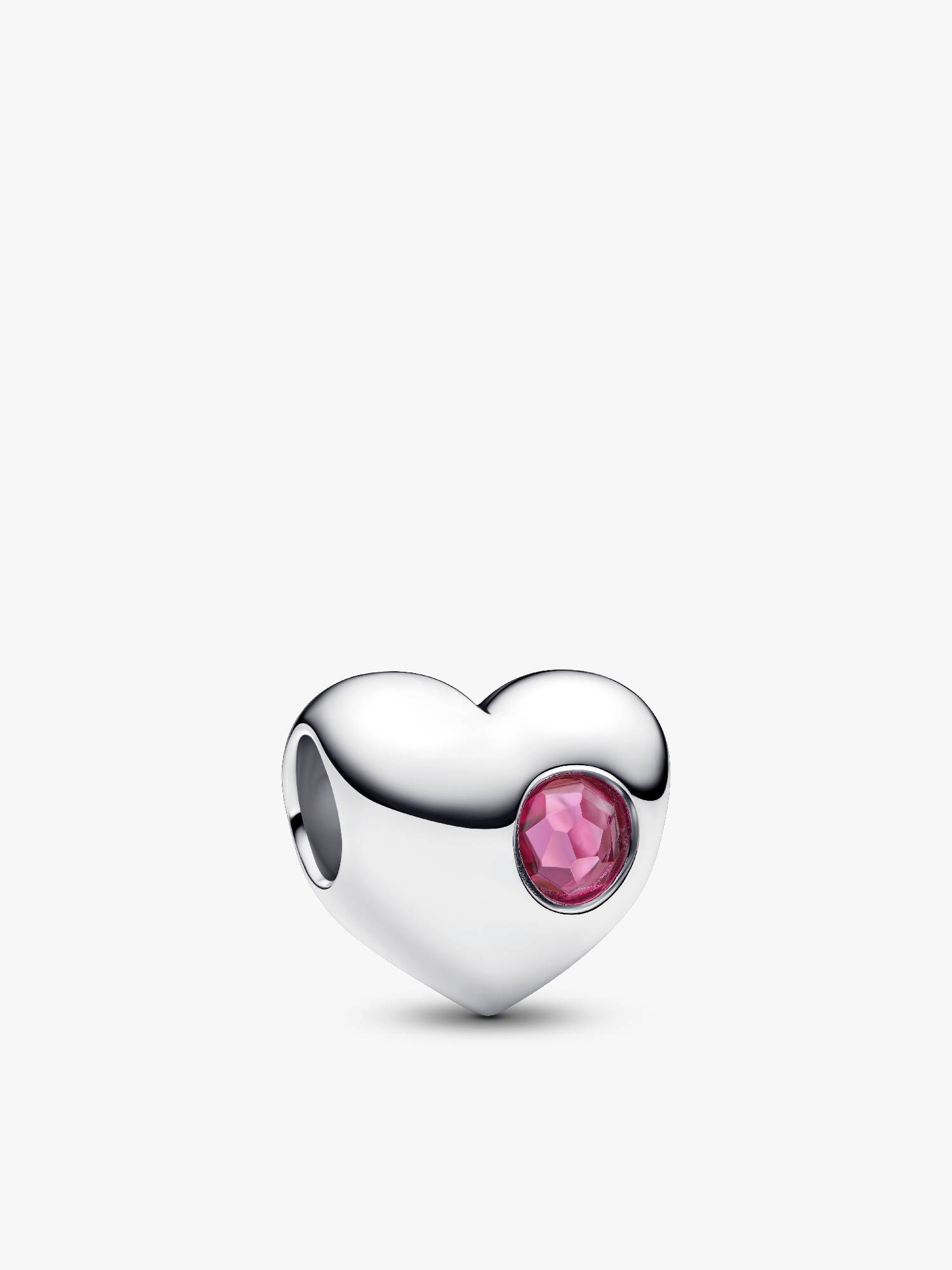 Engravable October Birthstone Heart Charm