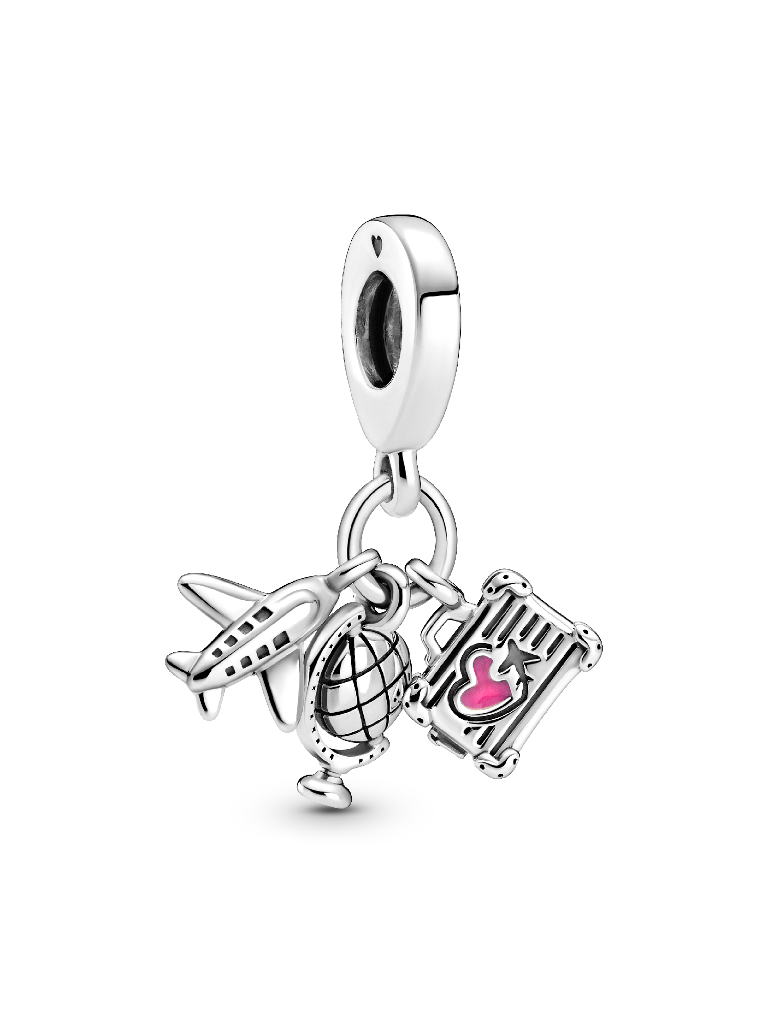 Airplane, Globe & Suitcase Dangle Charm