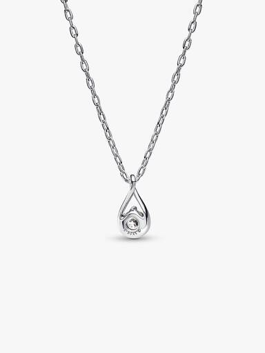 Sterling silver pendant with 0.50 ct TW G-J VS+ round brilliant excellent cut lab-grown diamond and necklace