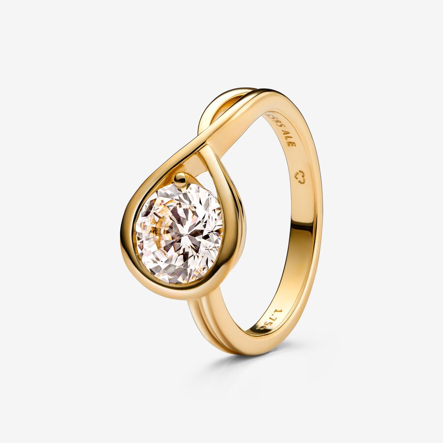 14k Gold ring with 1.75 ct TW G-J VS+ round brilliant excellent cut lab-grown diamond image number 0