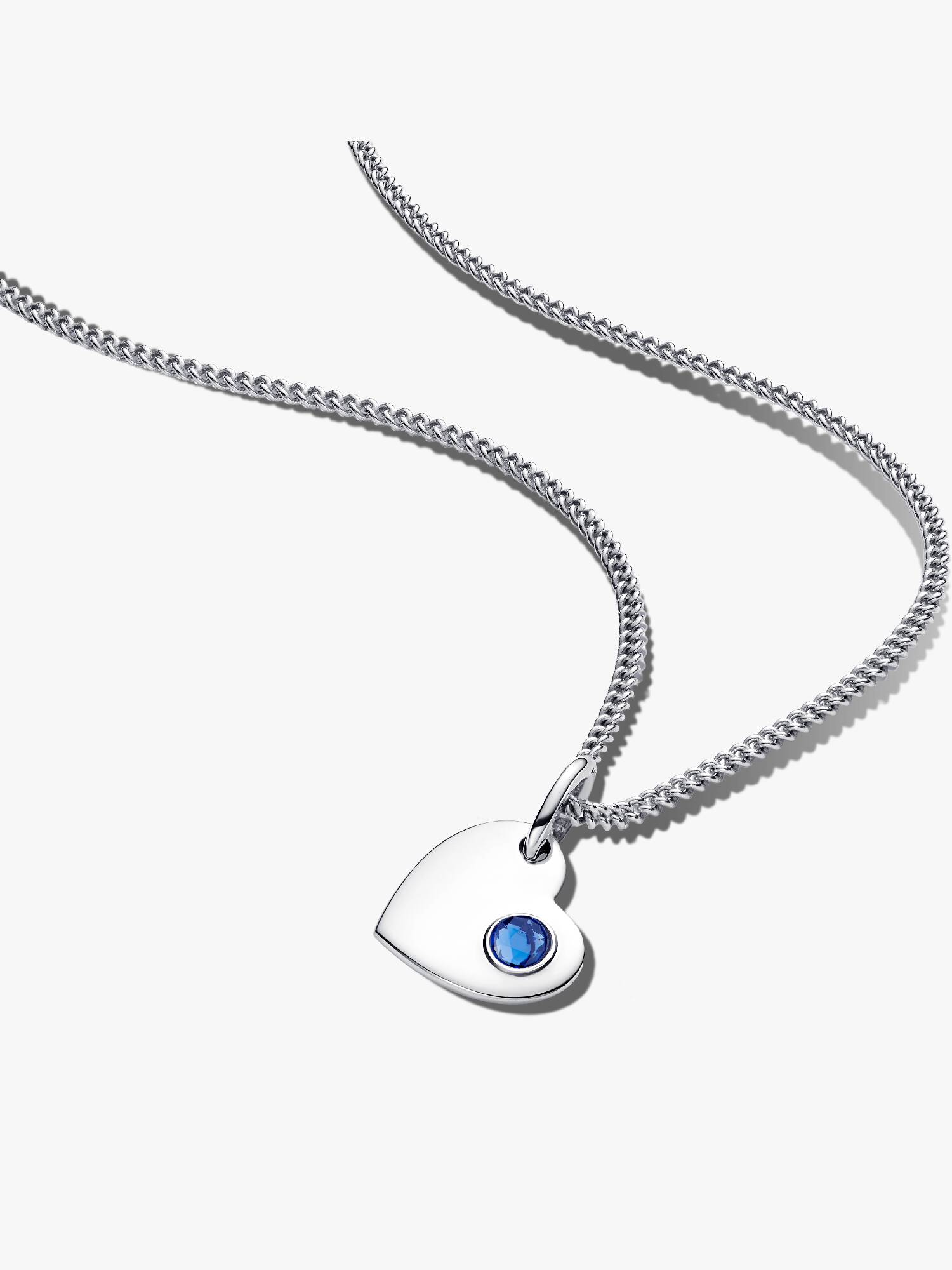September Birthstone Heart Pendant Necklace