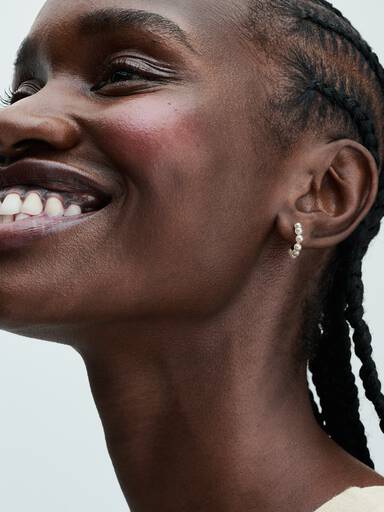 Treated Freshwater Cultured Pearls Open Hoop Earrings