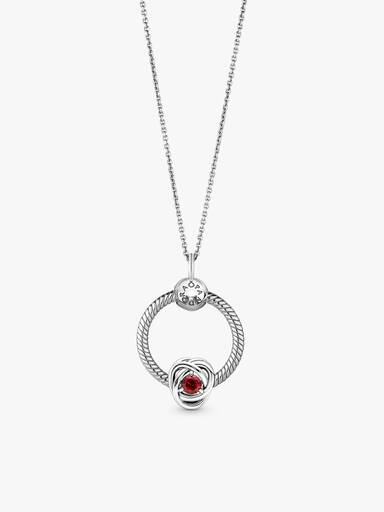 July Birthstone Eternity Circle O Pendant Set