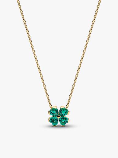 Green Lucky Clover Necklace & Earring Set