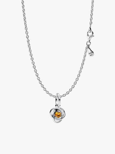 November Braided Birthstone Dangle Necklace Set