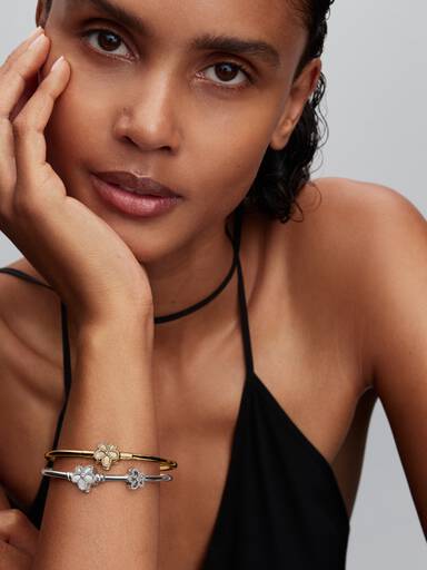Pavé Flower Bangle