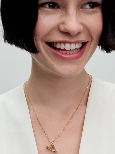 Organically Shaped Heart Pendant Necklace