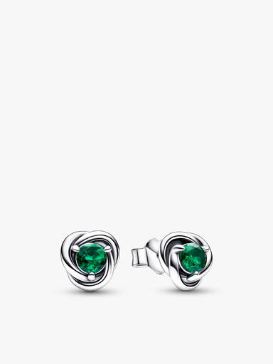 May Birthstone Eternity Circle O Pendant and Earrings Set