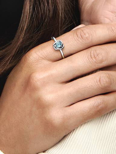 March Birthstone Eternity Circle Ring