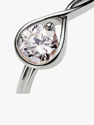 14k white gold ring with 0.75 ct TW G-J VS+ round brilliant excellent cut lab-grown diamond