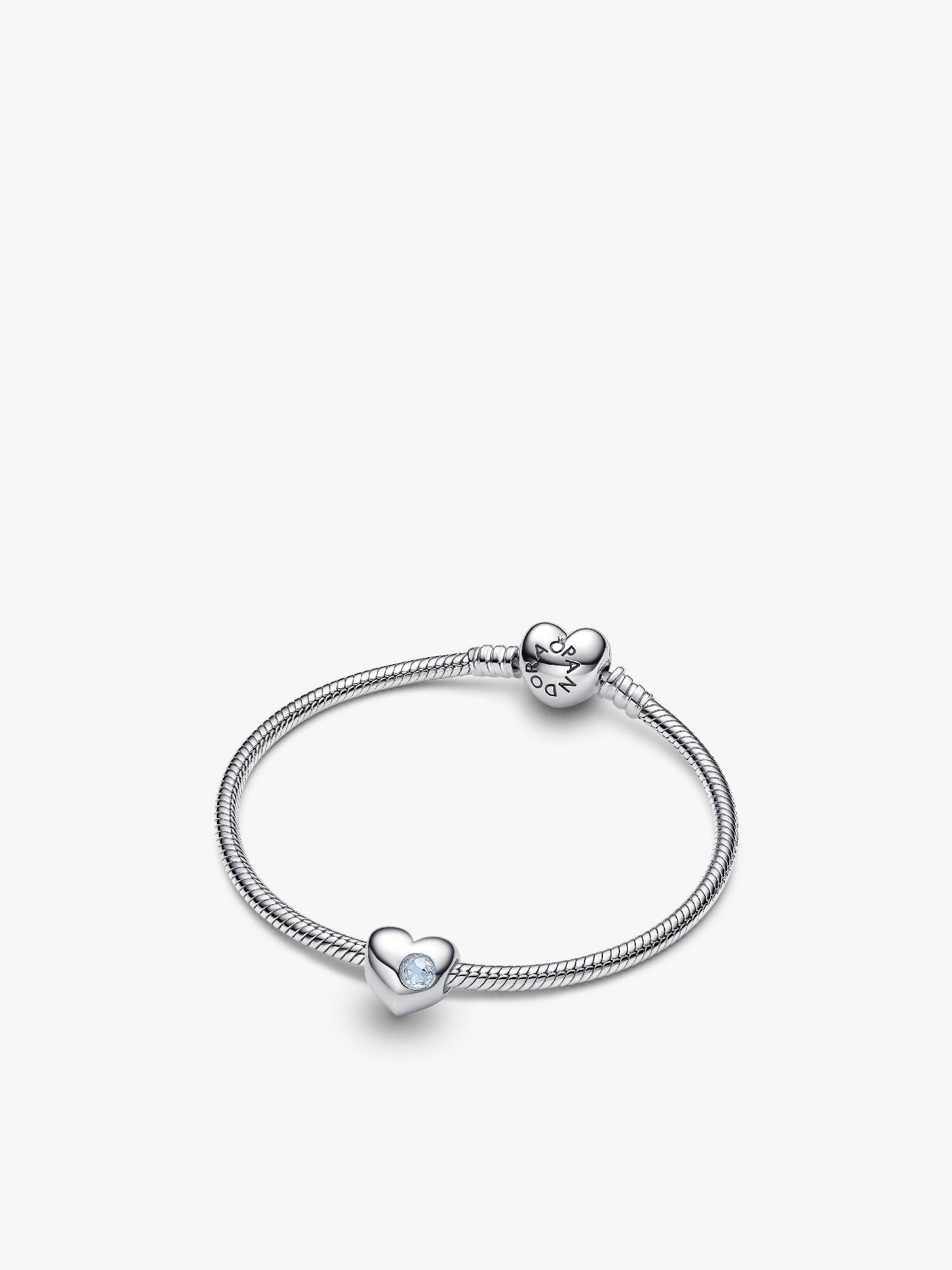 Engravable March  Heart Bracelet and Charm Gift Set 