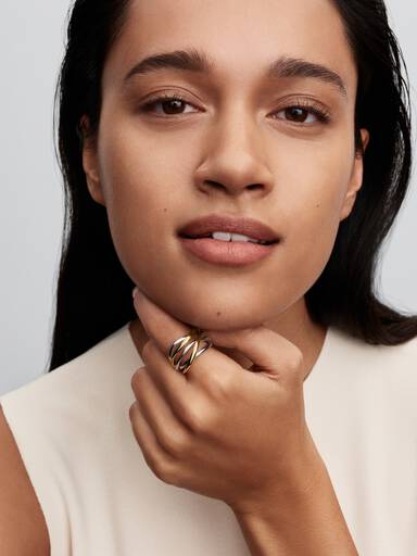 Two-Tone Entwined Band Ring