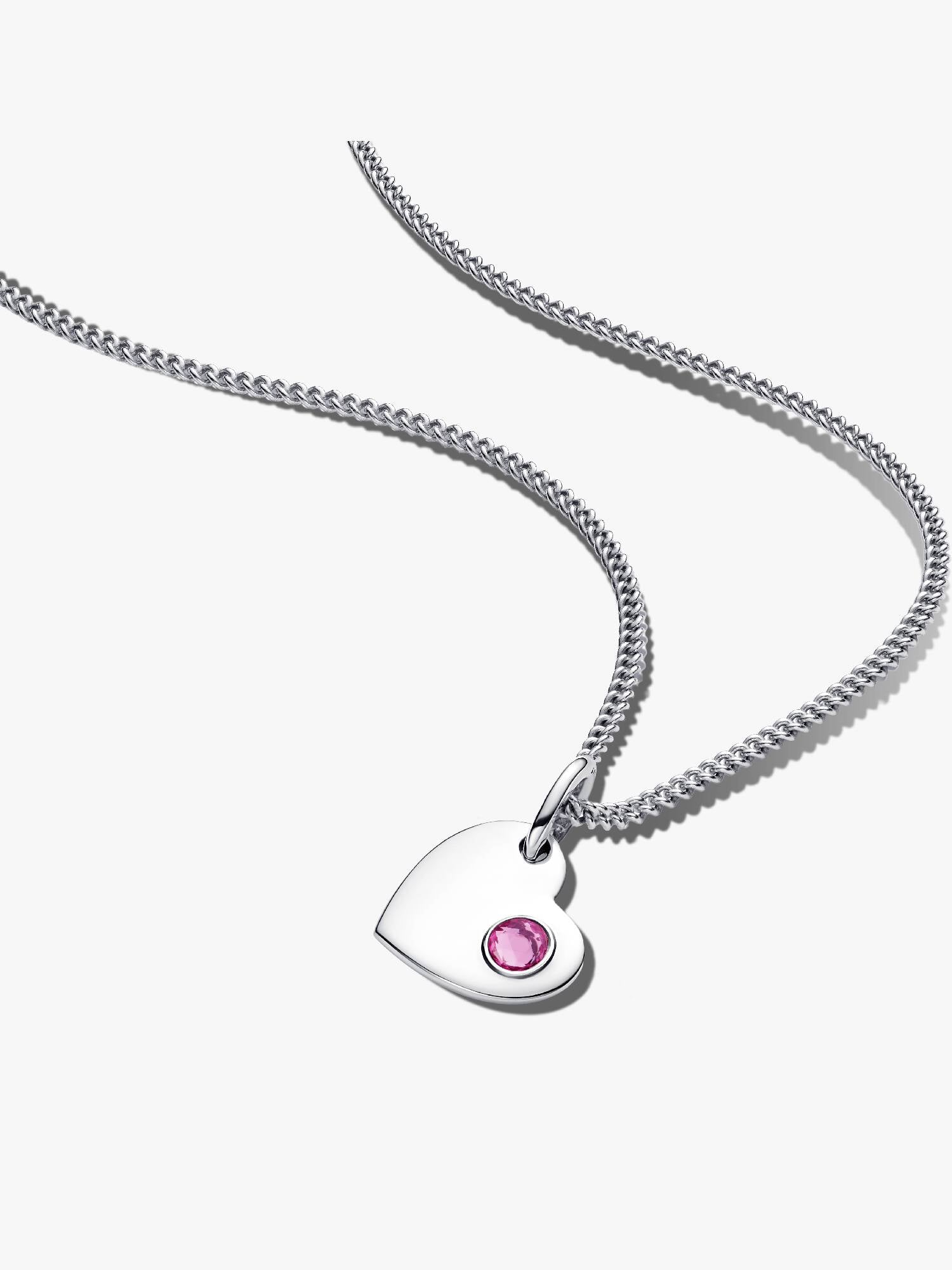 October Birthstone Heart Pendant Necklace