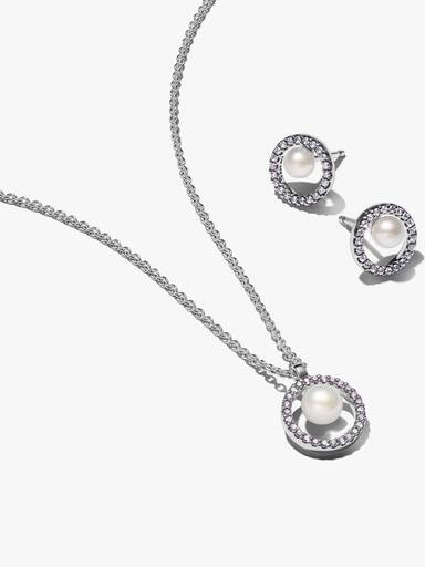 Treated Freshwater Cultured Pearl & Pavé Gift Set