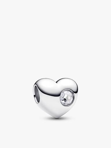 Engravable April Heart Bracelet and Charm Gift Set