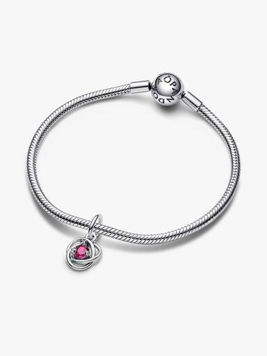 October Birthstone Eternity Circle Dangle Charm