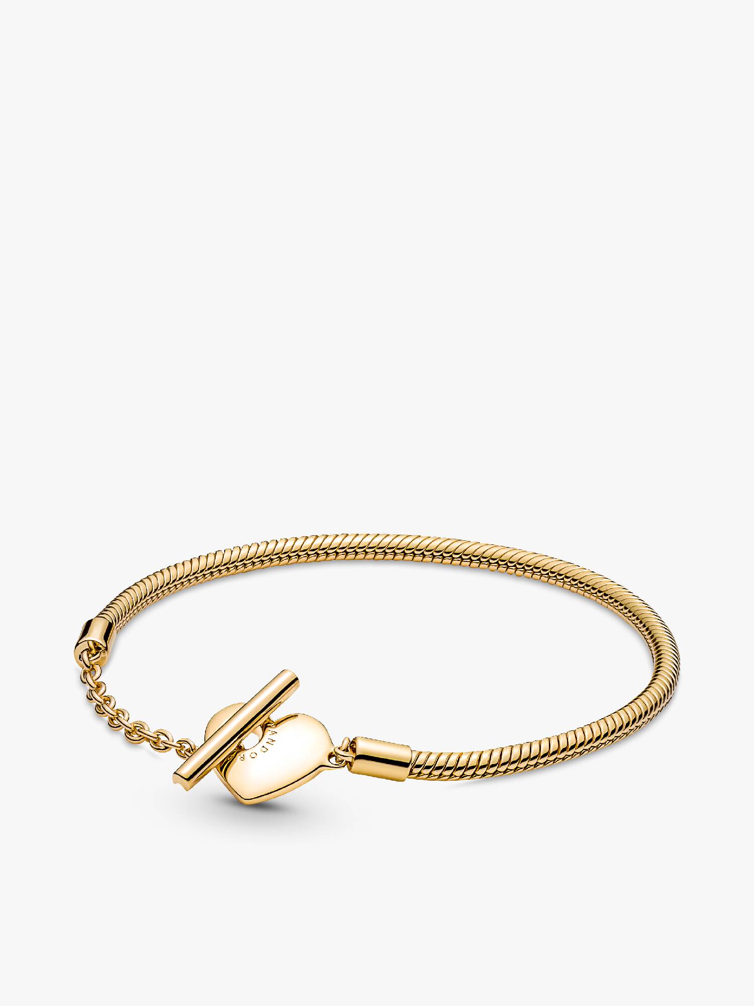 Pandora Moments Heart T-Bar Snake Chain Bracelet