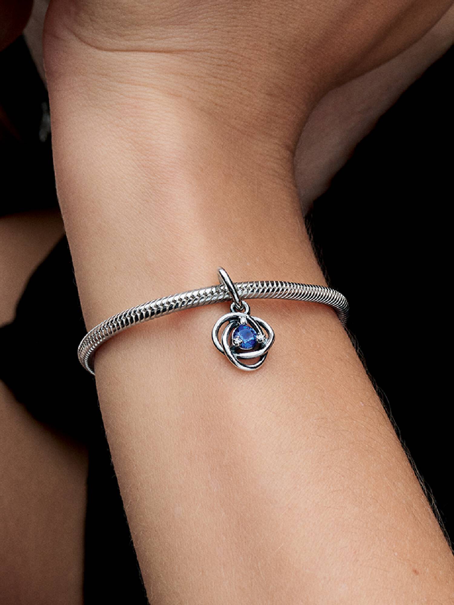 September Birthstone Eternity Circle Dangle Charm