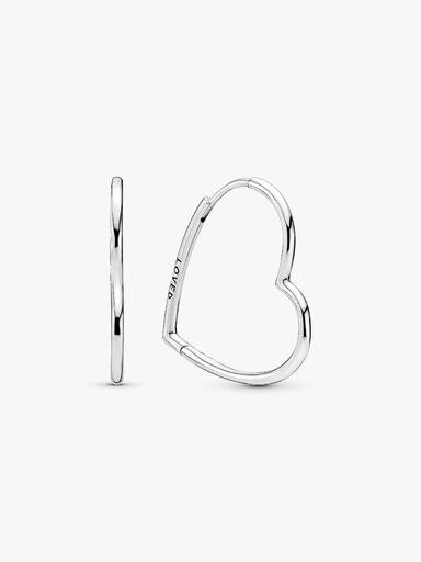 Asymmetrical Heart Hoop Earrings