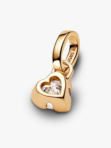 Heart 14k gold pendant with 0.25 ct TW G-J VS+ round brilliant excellent cut lab-grown diamond
