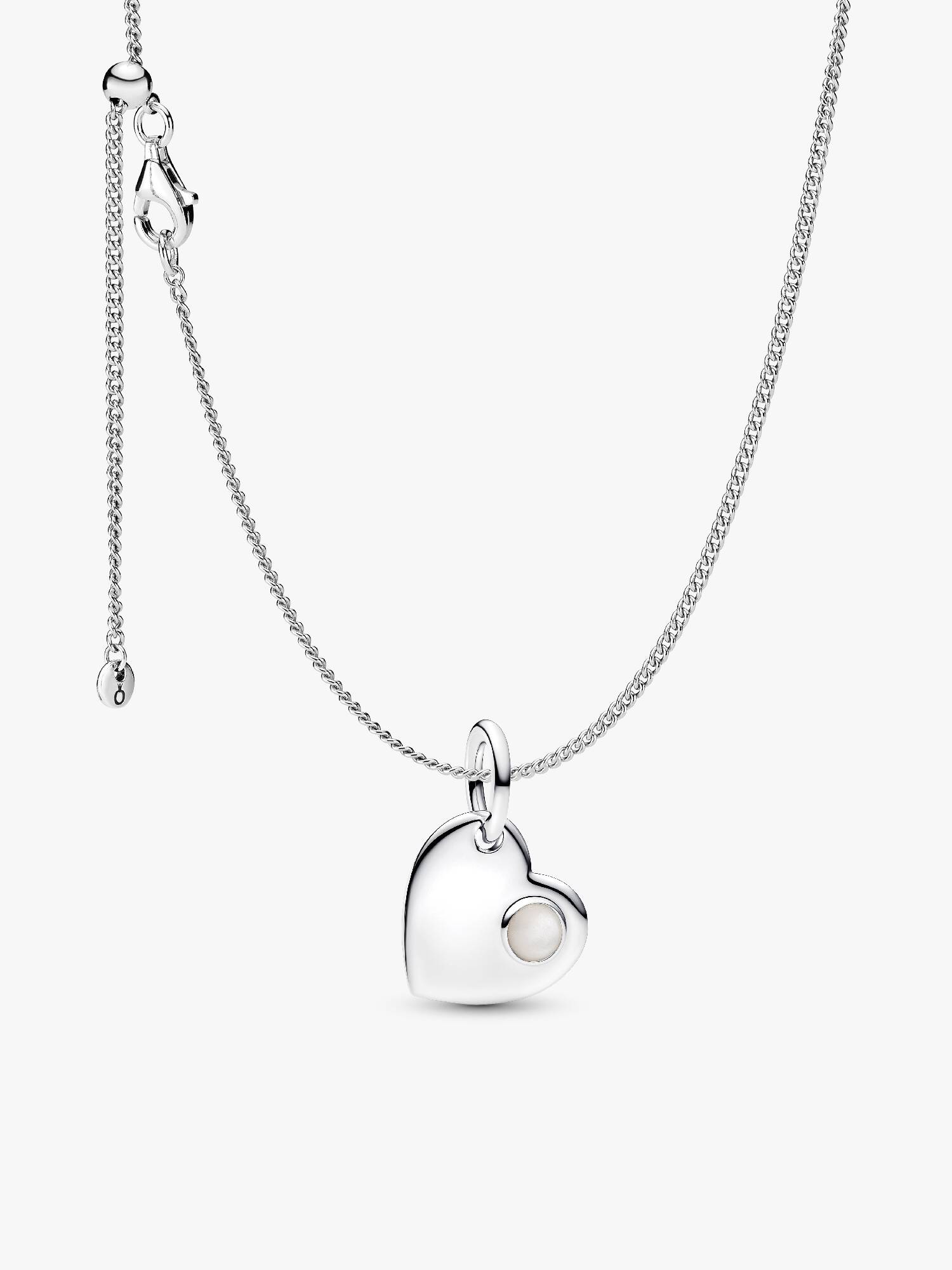 June Birthstone Heart Pendant Necklace