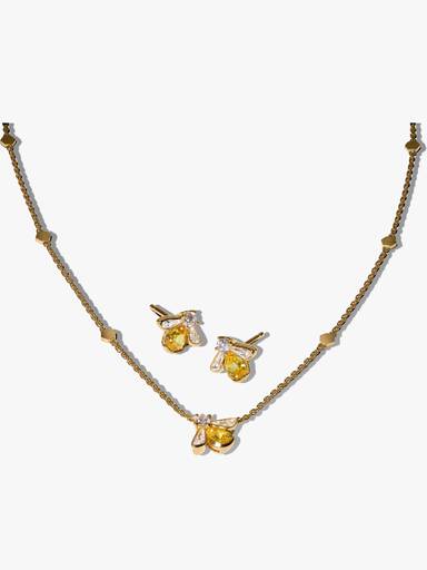 Honey Bee Necklace and Earrings Gift Set