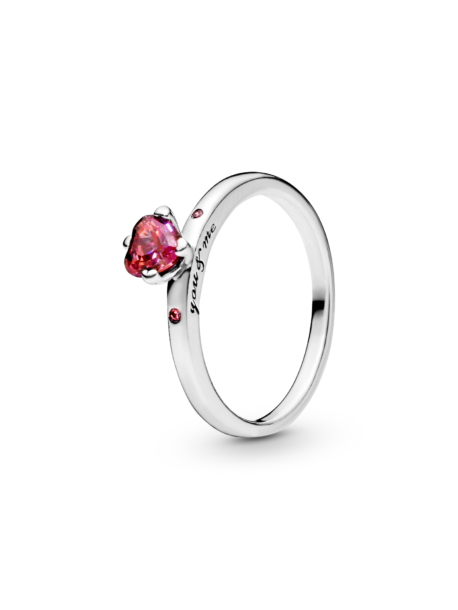 Sparkling Red Heart Ring