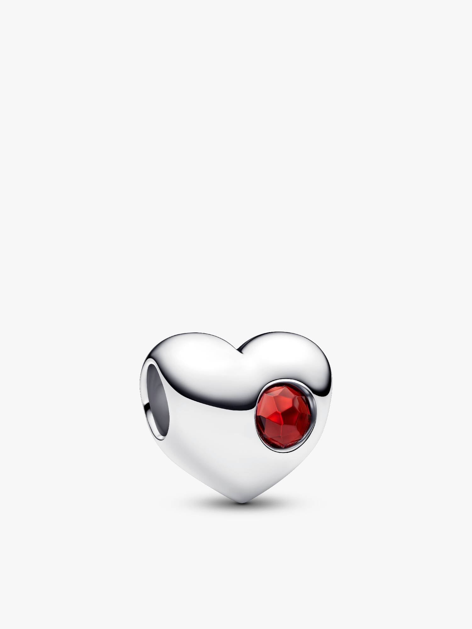 Engravable January Birthstone Heart Charm