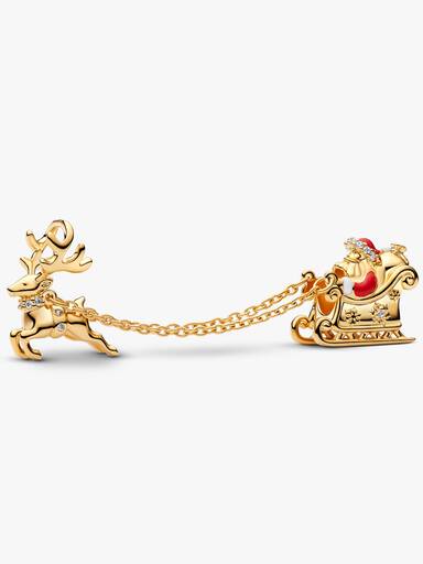 Santa Sleigh Double Charm