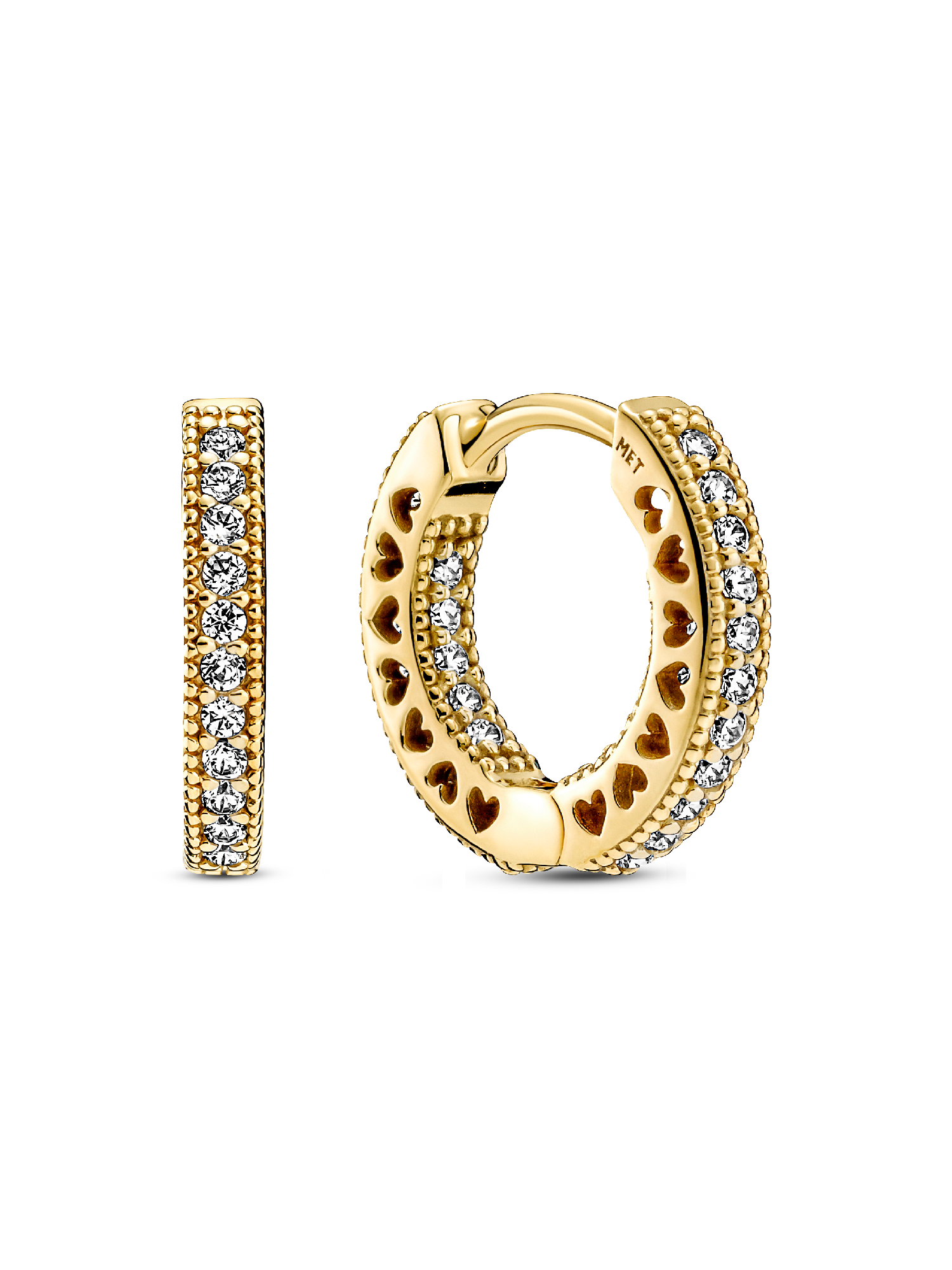 Pavé Heart Hoop Earrings