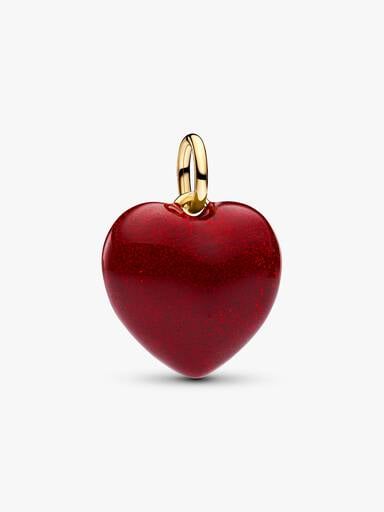 Red Puffy Heart Dangle Charm