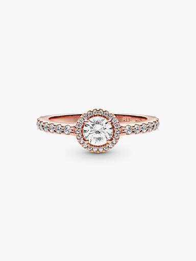 Classic Sparkle Halo Ring