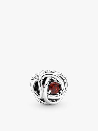 January Birthstone Eternity Circle O Pendant and Earrings Set
