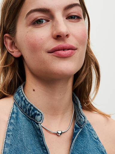Pandora Moments Heart Clasp Snake Chain Necklace
