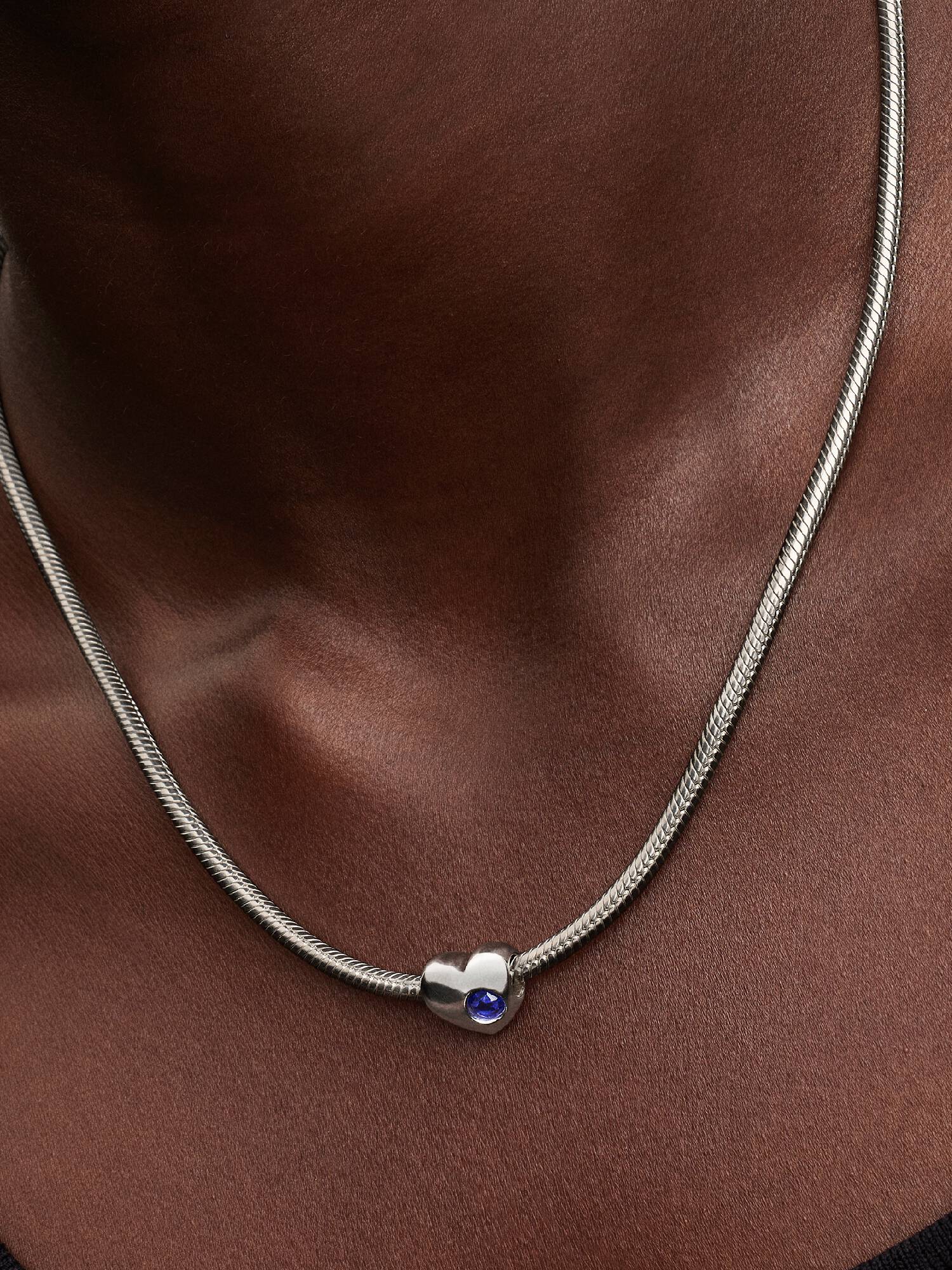 Engravable September Birthstone Heart Charm