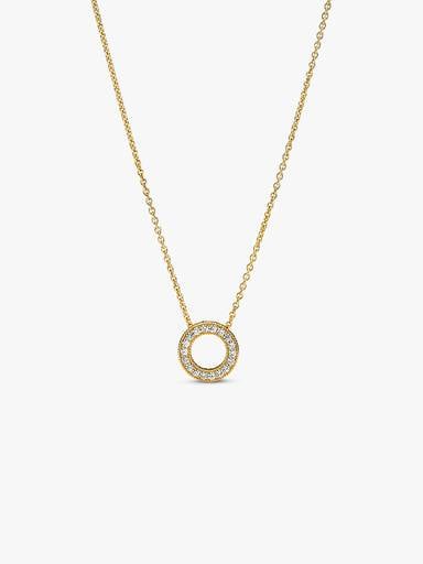 Pandora Logo Pavé Circle Collier Necklace
