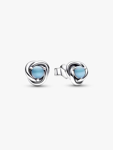 December Birthstone Eternity Circle Stud Earrings